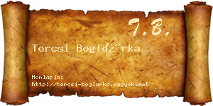 Tercsi Boglárka névjegykártya